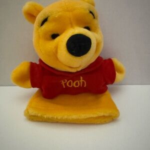 Pooh Bear Plush Puppet - Yellow and Red